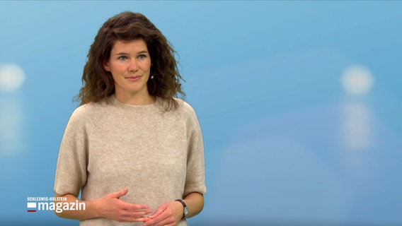 Eine Frau steht im Studio des Schleswig-Holstein Magazins und gibt ein Interview, es ist Katharina Wulf, die Geschäftsführerin des Landesverband Frauenberatung Schleswig-Holstein © NDR Foto: NDR Screenshot