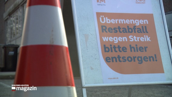 EIne Tafel weisst auf einen Streik auf einem Recyclinghof hin © NDR Foto: NDR Screenshot