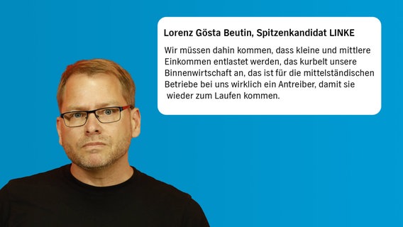 Lorenz Beutin, Spitzenkandidat LINKE. © NDR 