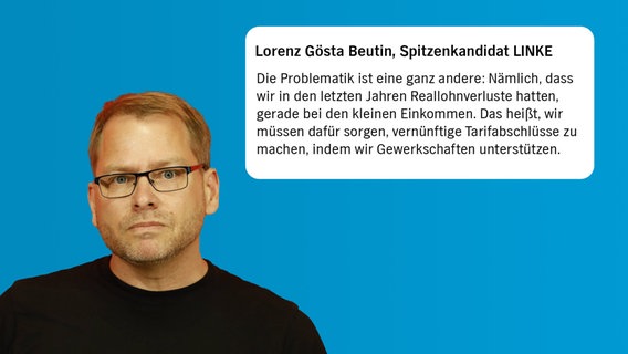 Lorenz Beutin, Spitzenkandidat LINKE. © NDR 