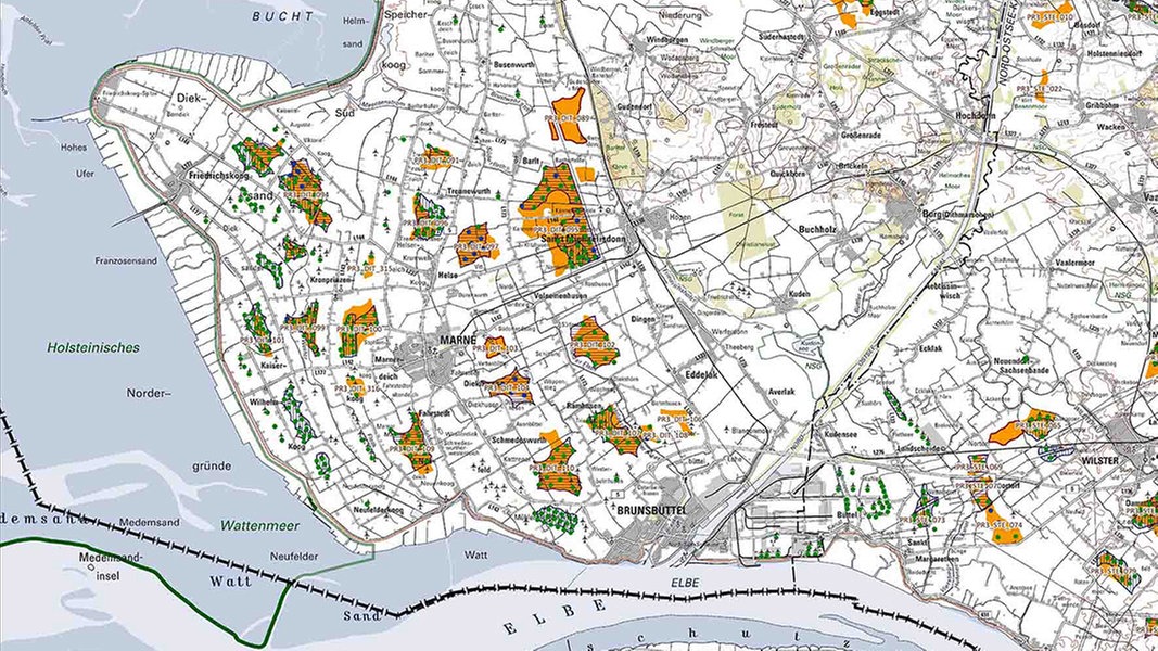 Karte der Vorranggebiete im Planungsraum III (West) | NDR.de