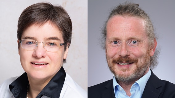 Portraits von Claudia Baldus (links) und Rainer Adelung (rechts). © UKSH (links) / CAU Kiel (rechts) 