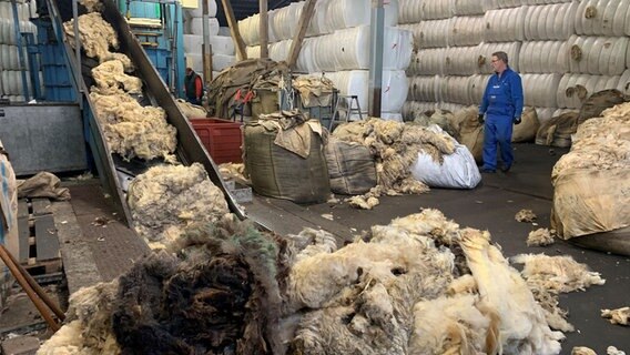 In einer Firma wird Schafswolle verarbeitet. © NDR Foto: Lena Haamann