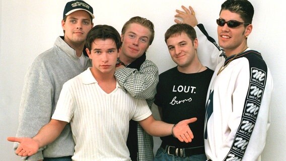 Gruppenbild der Band Boyzone von 1996 © dpa - Fotoreport Foto: Katja Lenz