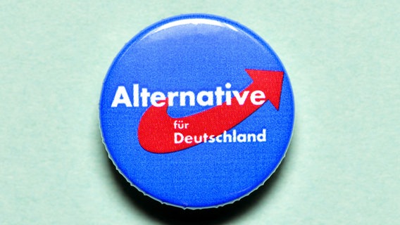 Logo der AfD (Anstecker) © picture alliance / Bildagentur-online/Ohde 