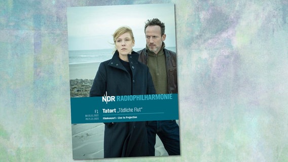 Das Programmheft zum 1. Freistil-Konzert mit der NDR Radiophilharmonie live to projection zum Tatort "Tödliche Flut" © NDR 