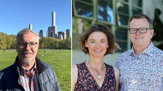 New York Korrespondent Martin Ganslmeier (l.) Antje Sieb und Reinhard Spiegelhauer, Korrespondentenehepaar in Los Angeles © NDR Foto: privat