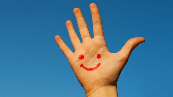 Eine Handfläche mit einem gezeichneten Smiley © Colourbox Foto: -