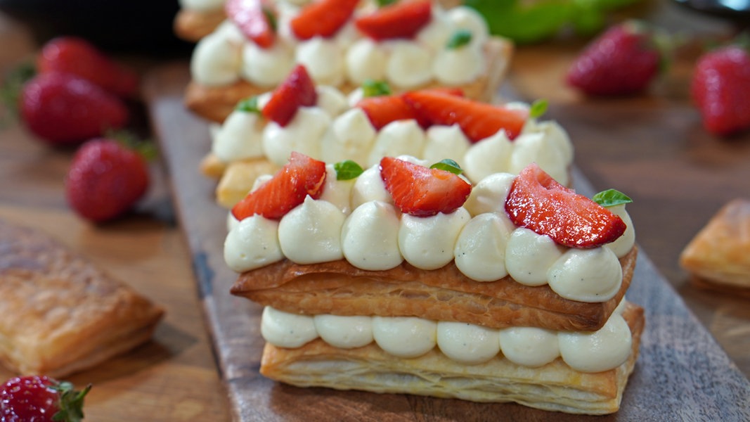 Millefeuille mit Vanillecreme und Erdbeeren | NDR.de - Ratgeber ...