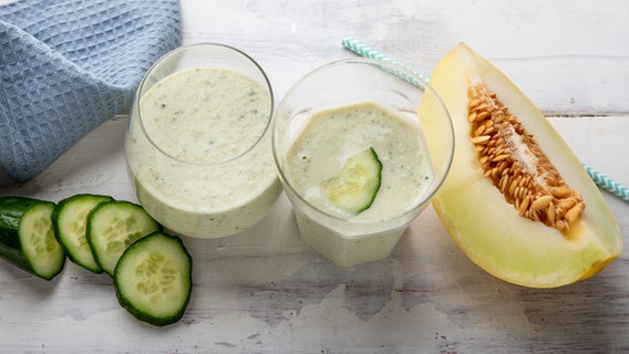 Ein Shake mit Melone und Gurke. © NDR Foto: Claudia Timmann