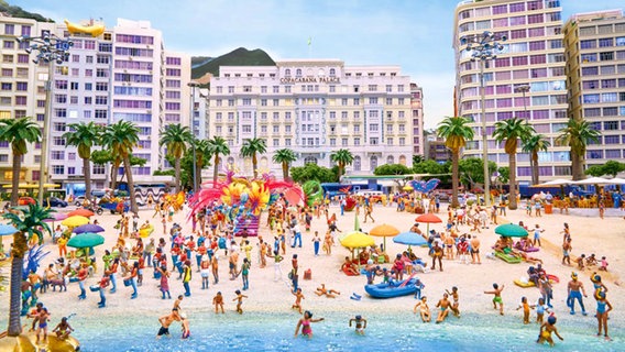 Copacabana Beach in the Rio section of Miniatur Wunderland © Miniatur Wunderland Hamburg 