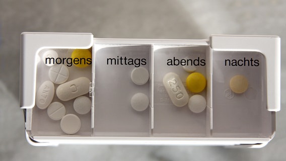 Eine Tabletten-Organizer mit Medikamenten. © Colourbox Foto: by #262486