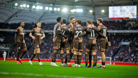 St. Paulis Spieler bejubeln einen Treffer © Imago Images Foto: Lobeca/Max Krause