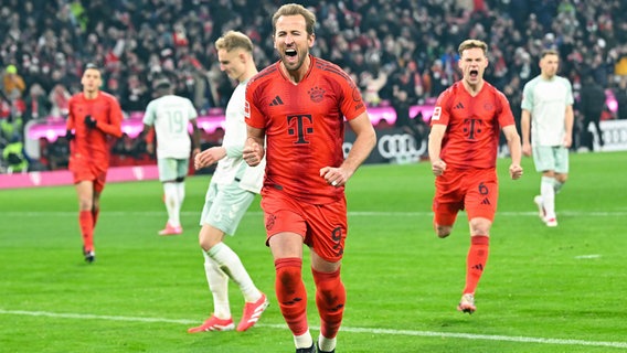 Münchens Harry Kane bejubelt seinen Treffer © Imago Images 