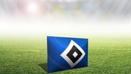 Die Logos des Fussballvereins HSV auf grünem Rasen. © Fotolia Foto: by-studio