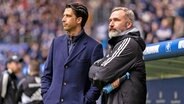 Vorstand Jonas Boldt und Trainer Tim Walter (v.l.) vom Fußball-Zweitligisten Hamburger SV © IMAGO / Philipp Szyza 