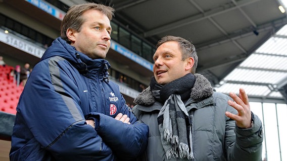 Die Trainer Kasper Hjulmand (l.) und André Breitenreiter © imago/Jan Huebner 