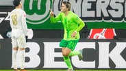 Jonas Wind vom VfL Wolfsburg bejubelt sein Tor zum 3:3 gegen den FSV Mainz 05 © Witters 