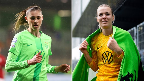 Collage: Jule Brand (l.) und Merle Frohms vom VfL Wolfsburg © Imago Images 