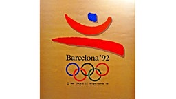Das Plakat der Olympischen Spiele von 1992 in Barcelona. © picture-alliance / ASA