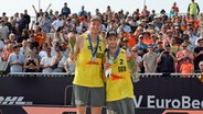 Das deutsche Volleyball-Duo Nils Ehlers und Clemens Wickler gewinnt Silber bei den Europameisterschaften Den Haag 2024 © Imago Images Foto: xBEAUTIFULxSPORTS/PeterxWeberx