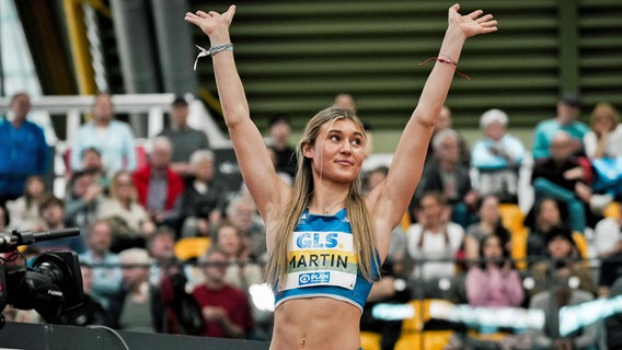 Johanna Martin (1. LAV Rostock) bei der Hallen-DM 2025 © IMAGO / Eibner 