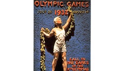 Das offizielle Plakat zu den X. Olympischen Spielen vom 30. Juli bis 14. August 1932 in Los Angeles © picture-alliance / dpa