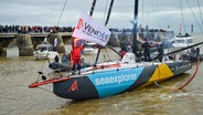 Boris Herrmann auf seiner Malizia in Les Sables-d'Olonne © Olivier Blanchet / Alea 