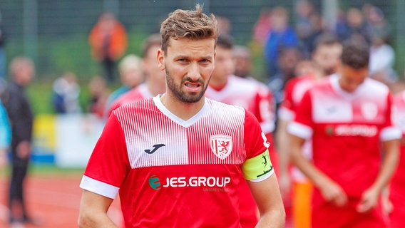 Tom Weilandt im Trikot des Greifswalder FC (Foto aus dem Oktober 2023) © IMAGO / Andy Bünning 