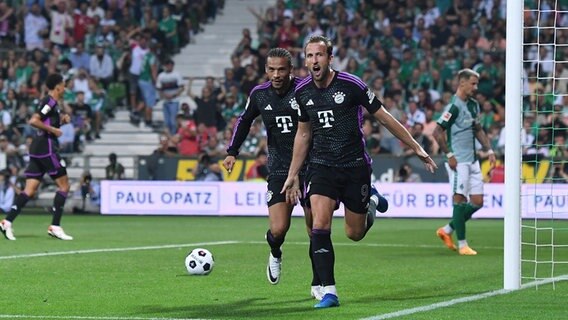 Harry Kane (Bayern München) jubelt über seinen Treffer zum 2:0 gegen Werder Bremen © pictrure alliance Foto: Revierfoto