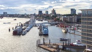 Blick von Plaza der Elbphilharmonie auf die Überseebrücke. © NDR Foto: Christine Raczka