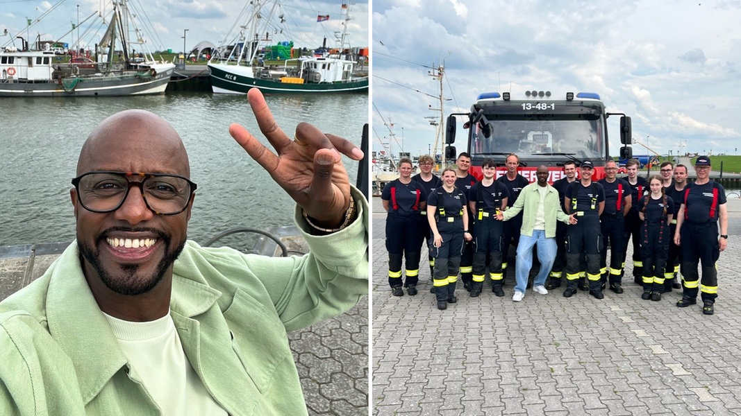 Yared Dibaba beim Tag der Retter in Dornumersiel an der Nordseeküste ...