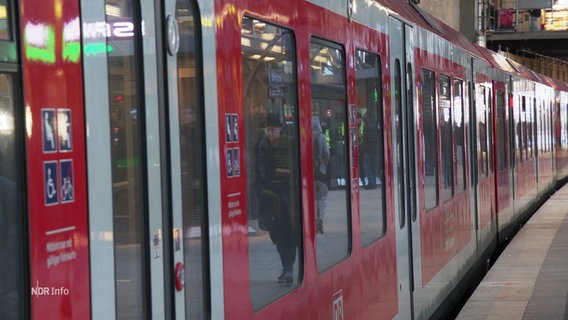 Eine S-Bahn steht an einem Bahnsteig. © Screenshot 